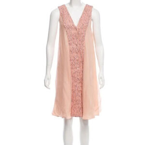 CHRISTIAN COTA Bouclé-Paneled Chiffon Dress